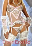 Suspender Top with matching briefs and  gloves - S (Roxana - Charming)