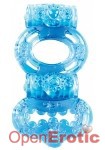 Double Vibrating Twin Ring - Blue (Shots Toys)