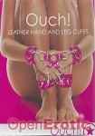Leather Hand and Leg Cuffs - Pink (Shots Toys - Ouch!)