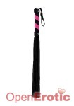 Whip Leather Black with Pink Stripes (Shots Toys - Ouch!)