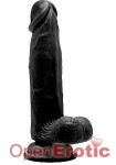 Realistic Cock - 8 Zoll - with Scrotum - Black (RealRock)