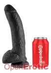 9 Inch Cock - with Balls - Black (Pipedream - King Cock)