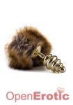 Extra Feel Bunny Tail Buttplug - Gold (Shots Toys - Ouch!)