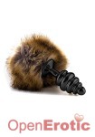 Extra Feel Bunny Tail Buttplug - Black (Shots Toys - Ouch!)