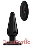 Buttplug - Rubber Vibrating - 5 Inch - Model 1 - Black (Bottom Line)