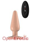 Buttplug - Rubber Vibrating - 5 Inch - Model 1 - Flesh (Bottom Line)