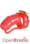 Penis Cage Silicone large - red-clear (Malesation)