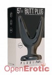 Butt Plug - Split 2 - 5 Inch - Black (Shots Toys - Plug and Play)