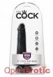 6 Inch Cock with Balls - Black (Pipedream - King Cock)