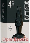 Butt Plug - Rounded - 4 Inch - Black (Shots Toys - Plug and Play)