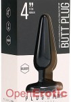 Butt Plug - Basic - 4 Inch - Black (Shots Toys - Plug and Play)