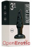 Butt Plug - Rounded - 3 Inch - Black (Shots Toys - Plug and Play)