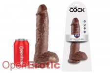 10 Inch Cock - with Balls - Brown 