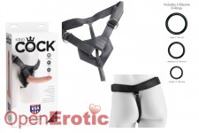 Strap On Harness with Cock - 7 Inch - White 