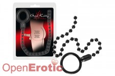 Cock Ring and String Beads - Black 