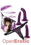 Strap-On Set mit 3 Dildos - purple (Bad Kitty)