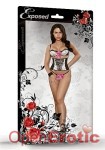 Bra, Waist Cincher and G-String Set - L/XL (Magic Silk - Vintage Dots)