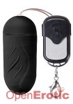 10-Speed Remote Vibrating Ribbed Egg - Black (Shots Toys)