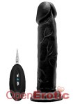 Vibrating Realistic Cock with Remote Control - 8 Zoll - Black (RealRock)