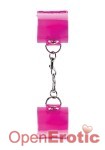 Pink Translucent Handcuffs with Velcro (Bad Romance Toys)