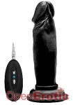 Vibrating Realistic Cock - 6 Zoll - Black (RealRock)