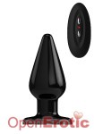 Buttplug - Rubber Vibrating - 5 Inch - Model 2 - Black (Bottom Line)