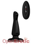 Buttplug - Rubber Vibrating - 5 Inch - Model 3 - Black (Bottom Line)