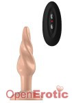 Buttplug - Rubber Vibrating - 5 Inch - Model 5 - Flesh (Bottom Line)