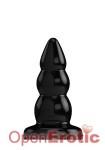 Buttplug - Rubber - 5 Inch - Model 6 - Black (Bottom Line)