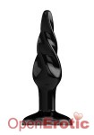 Buttplug - Rubber - 7 Inch - Model 5 - Black (Bottom Line)