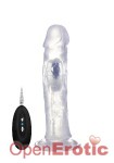 Vibrating Realistic Cock - 9 Inch - Transparent (RealRock)