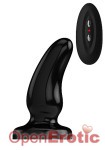 Buttplug - Rubber Vibrating - 5 Inch - Model 7 - Black (Bottom Line)