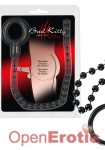 Cock Ring and String Beads - Black (Bad Kitty)