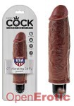 6 Inch Vibrating Stiffy - Brown (Pipedream - King Cock)