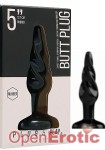 Butt Plug - Rounded - 5 Inch - Black (Shots Toys - Plug and Play)