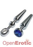 Alu-Plug mit Stogriff und Schmuckstein mittel - Chrome (Malesation)