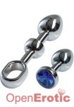 Alu-Plug mit Stogriff und Schmuckstein klein - Chrome (Malesation)