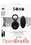 No. 75 - Rechargeable Remote Controlled Vibrating Cock Ring - Black (SONO)