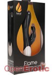 Flame - Rechargeable Heating G-Spot Rabbit Vibrator - Black (Shots Toys - Heat)