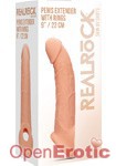 Penis Extender with Rings - 22 cm - Flesh (RealRock)