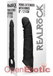 Penis Extender with Rings - 21 cm - Black (RealRock)