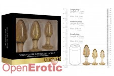 Golden Glitter Butt Plug Set - Acrylic - Gold 