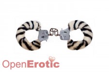Furry Fun Cuffs - Zebra Plush 