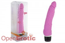 Silicone Classic Slim Vibrator - Pink 