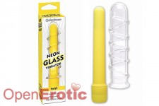 Neon Glass Vibrator - Twirl - Yellow 
