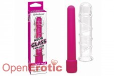 Neon Glass Vibrator - Natural Swirl - Pink 