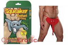 Squeaker Elephant G-String - Black 