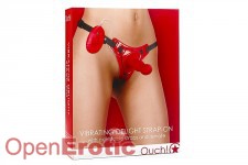 Vibrating Delight Strap-On - Red 