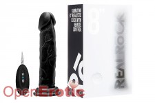 Vibrating Realistic Cock with Remote Control - 8 Zoll - Black 