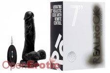 Vibrating Realistic Cock - 7 Zoll - Black 